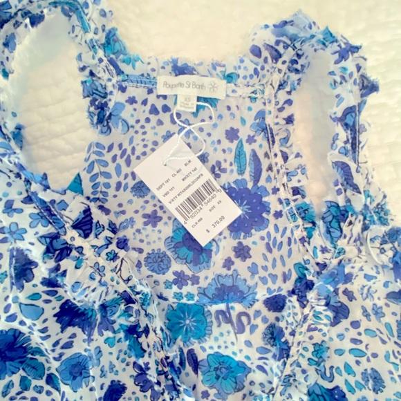 NWT Poupette St. Barth Floral Wrap Maxi Dress in Blue Naïf. Size XS - Picture 7 of 7